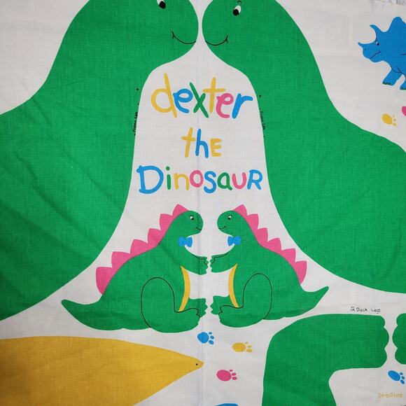 Vintage Dexter the Dinosaur DIY Fabric Panel Stuffed Animal - Picture 3 of 4